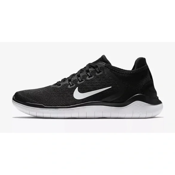 Nike Women’s Free RN 2018 Running Shoe, Black/White Fitness Shoes. Size:8 - Picture 2 of 6